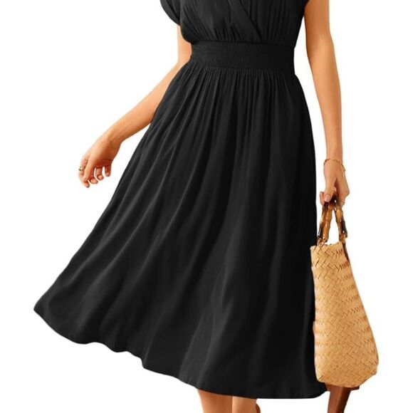 ♥️ Chic Black Midi Dress for Women by Grace Karen - Picture 5 of 6